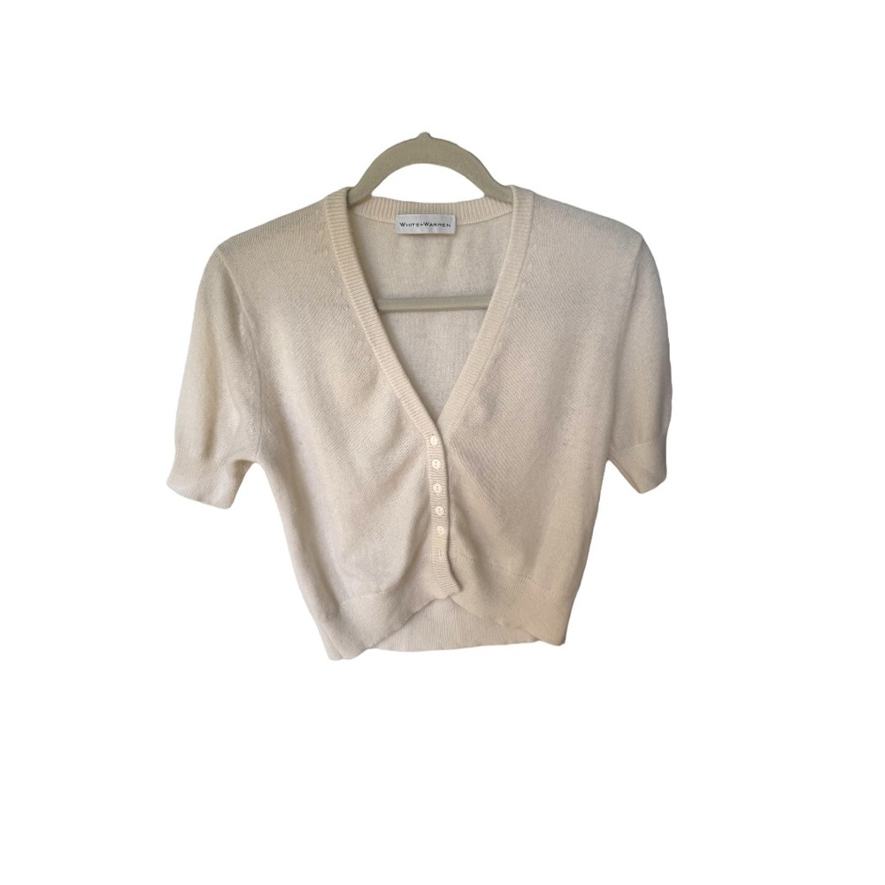 White+Warren Cream Button-Up Cardigan - Picture 1 of 3